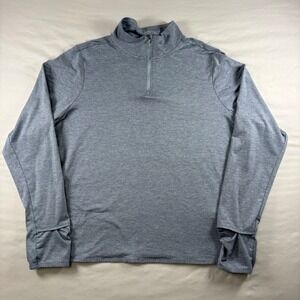 Nike‎ Running Dri-FIT Pullover Mens XL 1/4 Zip Blue Gray Thumbholes Athletic